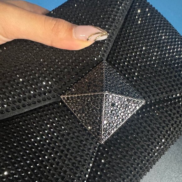 Valentino One Stud Rhinestone Black Bag - Picture 6 of 6